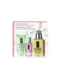 Clinique Great Skin - Great Deal Confezione Regalo 30 Ml Sapone Liquido Viso Formula Per Pelle Grassa + 30 Ml Clarifying Lotion Tipo 3 + 125 Ml Dramatically Different Gel Idratante - Tipo 3: Pelle Mista/Grassa