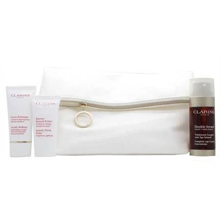 Clarins Skincare Confezione Regalo 30ml Siero + 30ml Gentle Refiner Crema Esfoliante + 15ml Beauty Flash Balsamo + Borsa 1 Clarins Skincare Confezione Regalo 30ml Siero + 30ml Gentle Refiner Crema Esfoliante + 15ml Beauty Flash Balsamo + Borsa