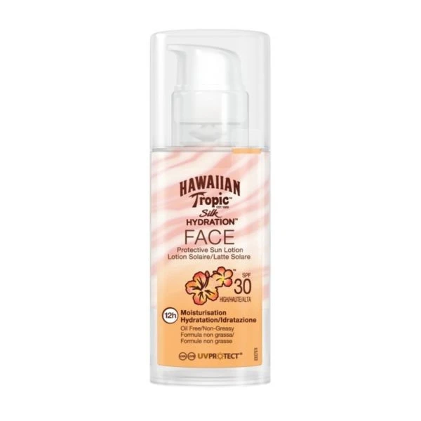 Hawaiian Tropic Silk Hydration Air Soft Face Sun Lotion SPF 30 50ml 1 Hawaiian Tropic Silk Hydration Air Soft Face Sun Lotion SPF 30 50ml