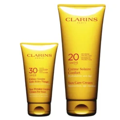 Clarins Cofanetto Solare Crema Solare Antieta' Idratante Uva/uvb 30 75 Ml + Crema Solare Comfort Antieta' Idratante Uva/uvb 20 200 Ml