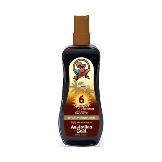 Australian Gold Spray Gel + Bronzer SPF6 237 Ml 1 Australian Gold Spray Gel + Bronzer SPF6 237 Ml