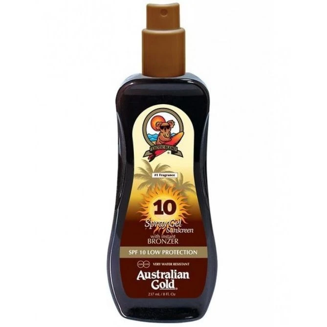 Australian Gold Spray Gel + Bronzer SPF10 237 Ml 1 Australian Gold Spray Gel + Bronzer SPF10 237 Ml