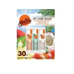 Malibu Blister Lipbalm Balsamo Labbra Con SPF30, Mango / Menta / Tropical 12 Ml