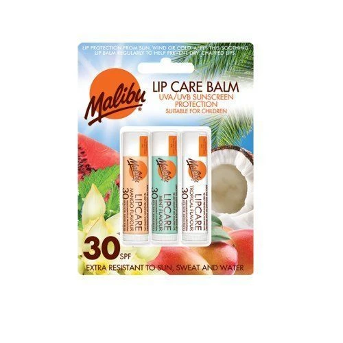 Malibu Blister Lipbalm Balsamo Labbra Con SPF30, Mango / Menta / Tropical 12 Ml 1 Malibu Blister Lipbalm Balsamo Labbra Con SPF30, Mango / Menta / Tropical 12 Ml