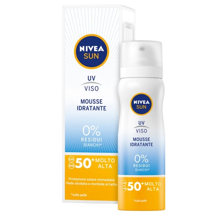 Nivea Solare Mousse Viso Idratante SPF 50+ 75 Ml 1 Nivea Solare Mousse Viso Idratante SPF 50+ 75 Ml