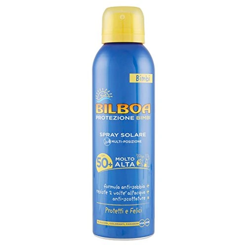 BILBOA PROTEZIONE BIMBI SPRAY SOLARE BAMBINI PROTEZIONE MOLTO ALTA SPF 50+ 150ml 1 BILBOA PROTEZIONE BIMBI SPRAY SOLARE BAMBINI PROTEZIONE MOLTO ALTA SPF 50+ 150ml