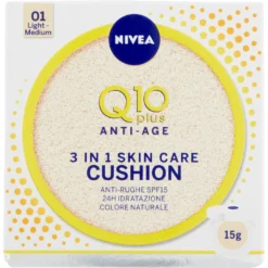 NIvea Q10 Plus Anti-Age 3 In 1 Skin Care Cushion 01 Light Medium 15 Gr