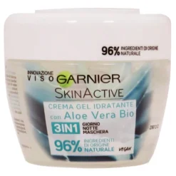 Garnier Skinactive Crema Gel Idratante Con Aloe Vera 3IN1 Giorno Notte Maschera 150 Ml