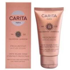 Carita Progressif Crema Solare Viso Protettiva E Idratante Anti Età SPF10 50 Ml